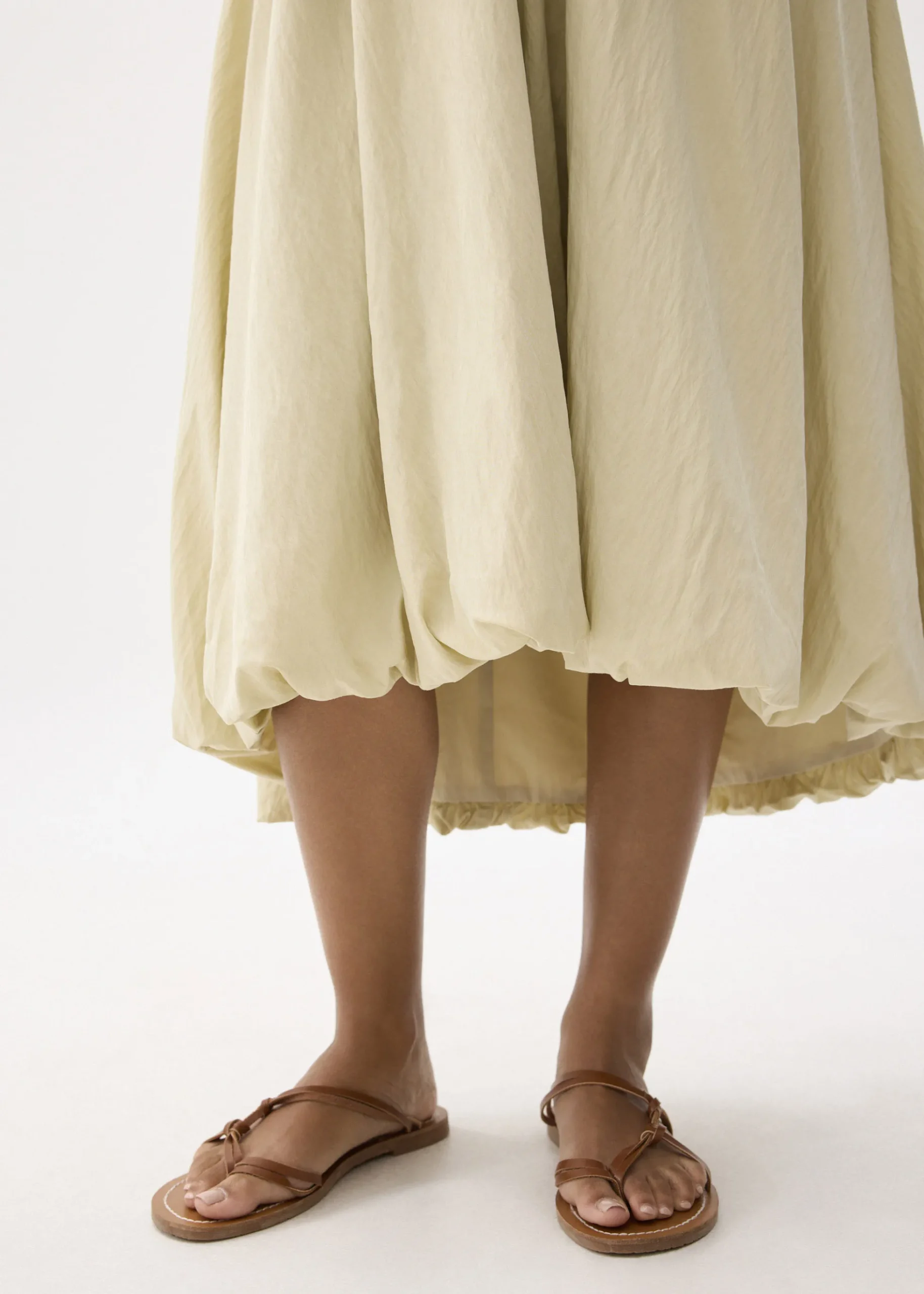 Straight Neck Bubble Midaxi Dress