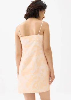 Straight Neck Shift Mini Dress in Sunburst