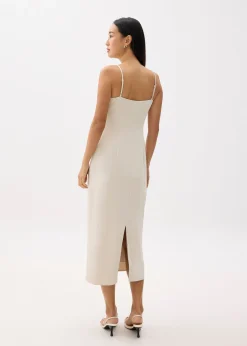 Straight Neck Slip Midi Dress