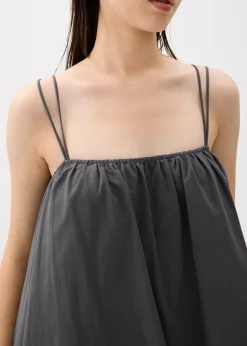 Straight Neck Trapeze Midaxi Dress