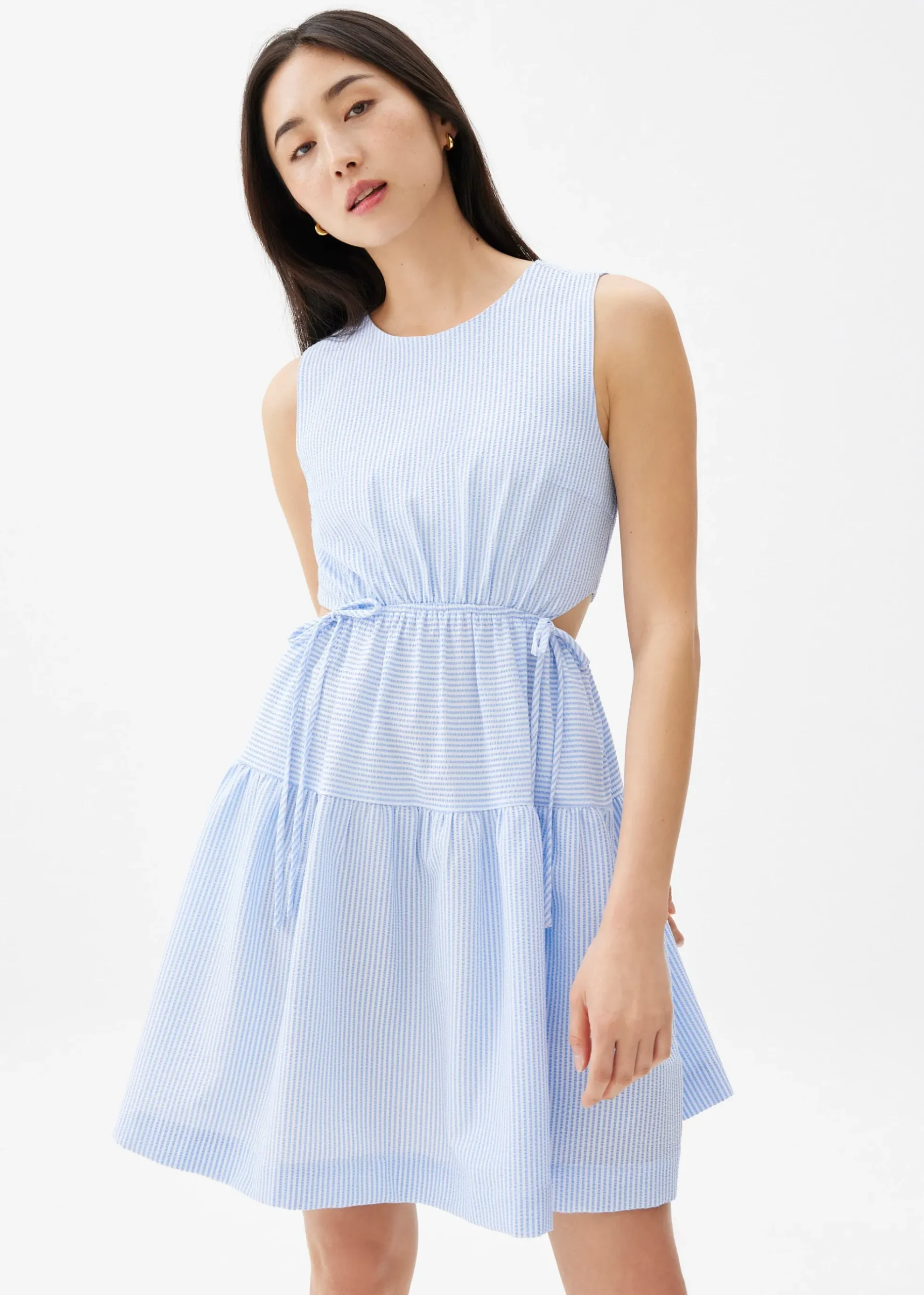 Striped Fit & Flare Mini Dress