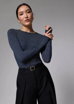 Striped Jersey Fitted Sweater