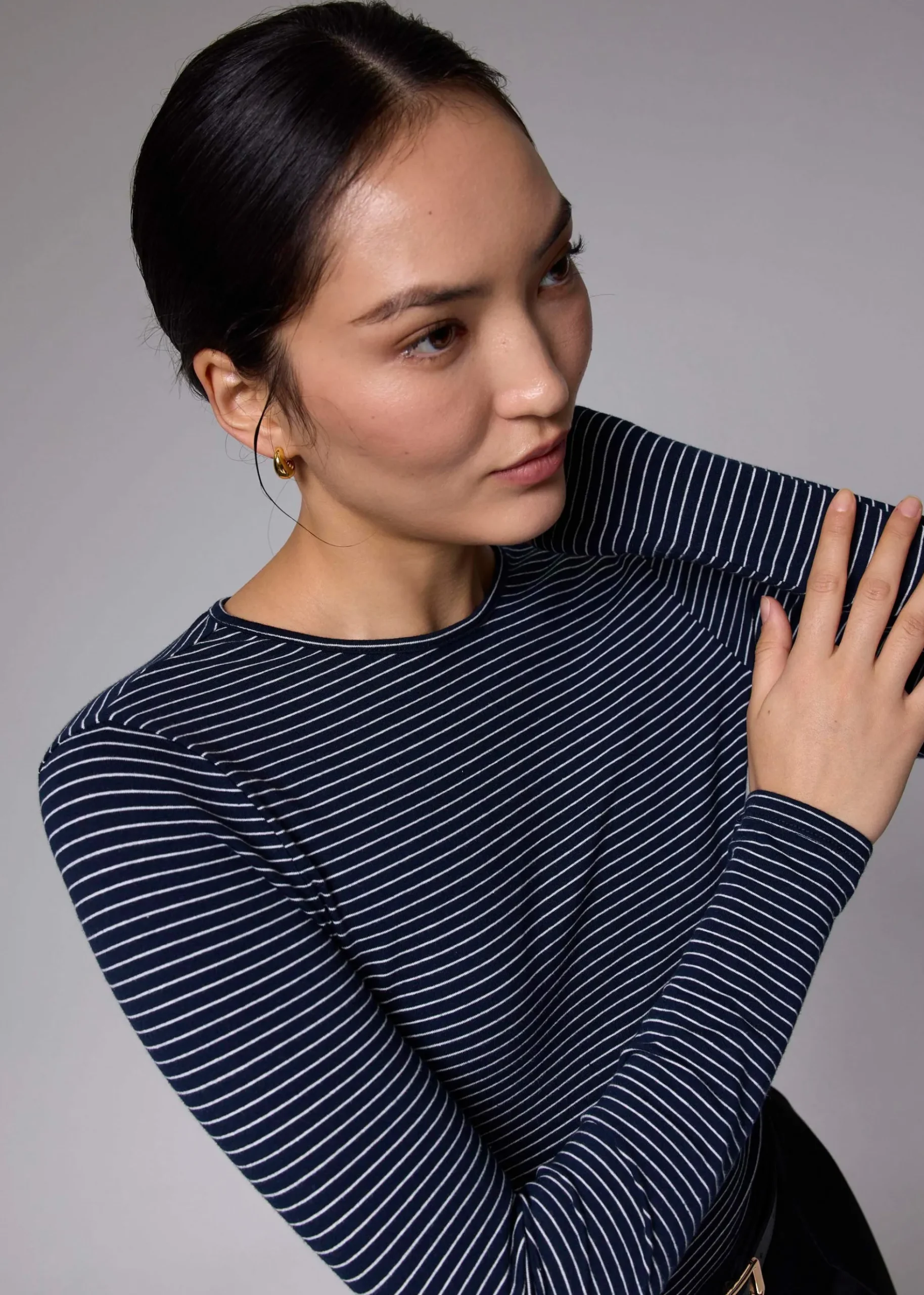 Striped Jersey Fitted Sweater