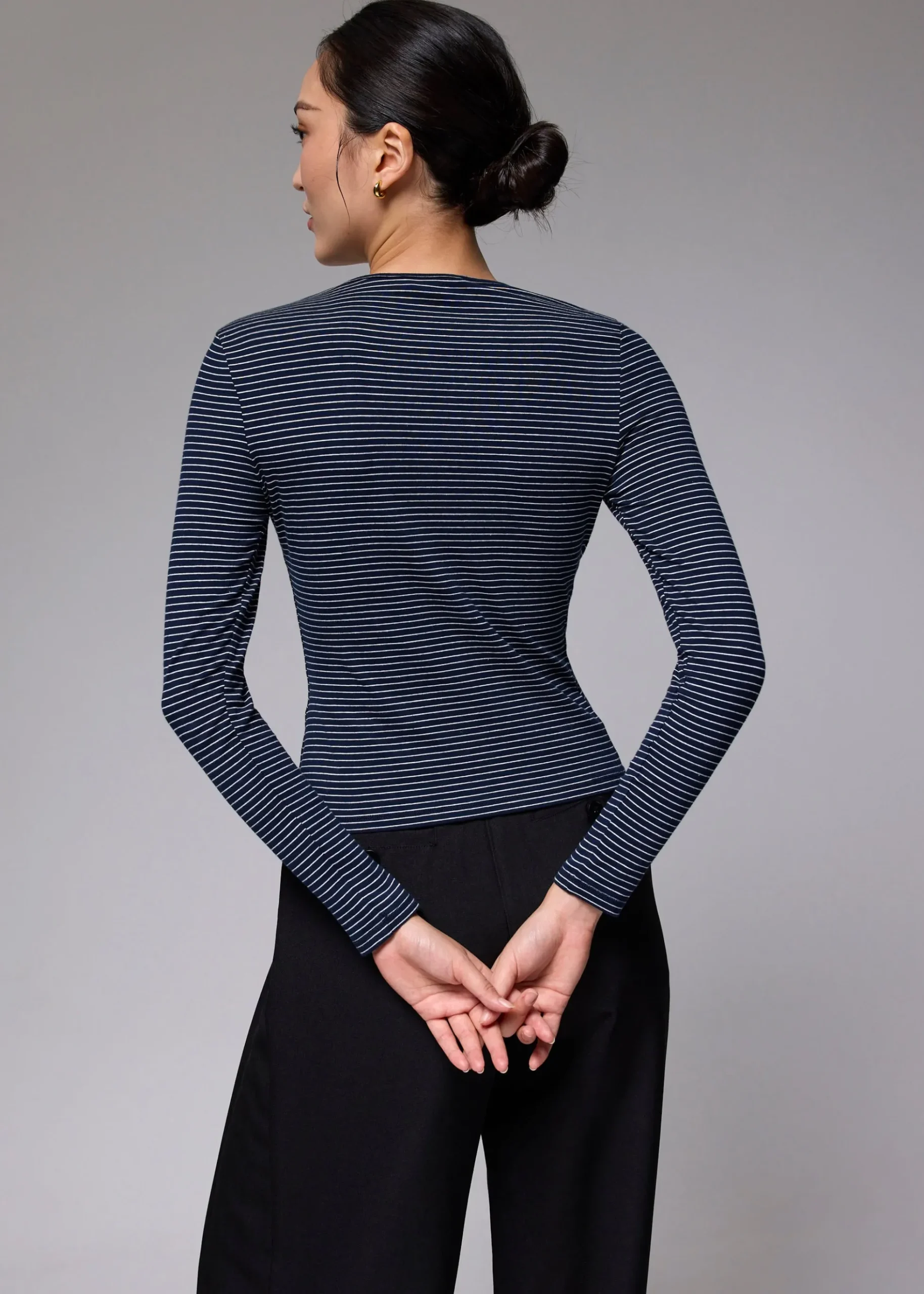Striped Jersey Fitted Sweater