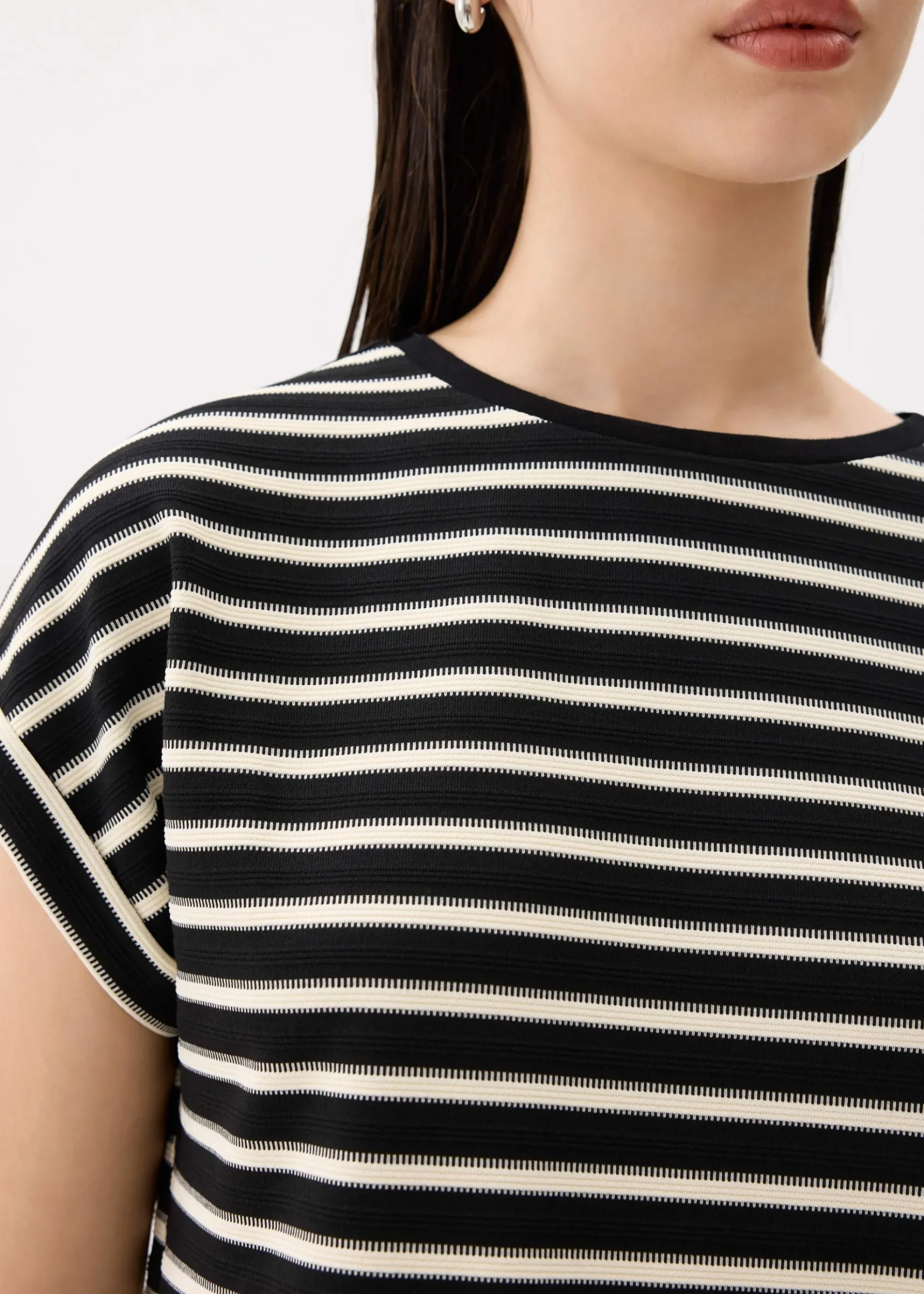 Striped Jersey Shift Mini Dress