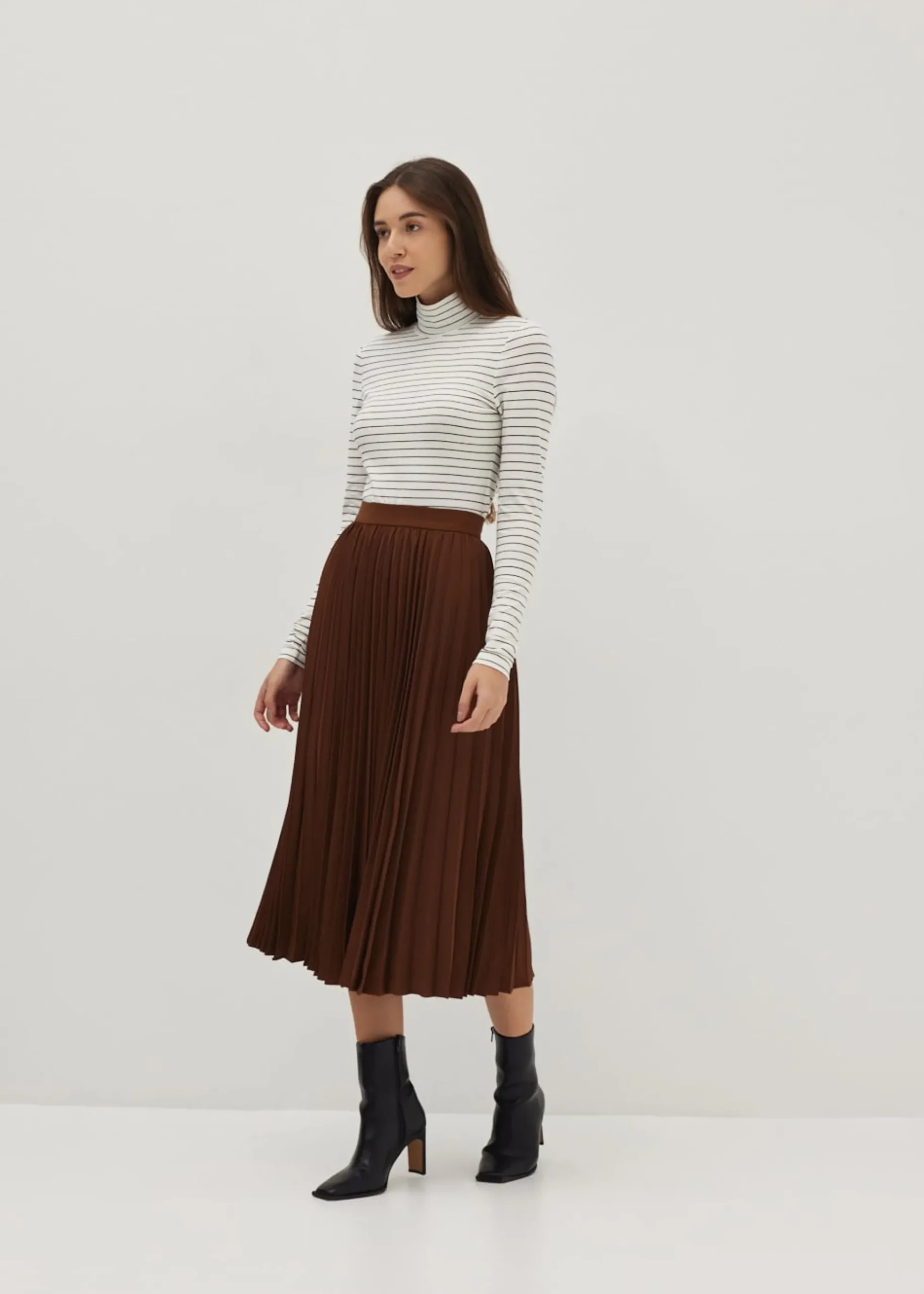 Striped Jersey Turtle Neck Tee