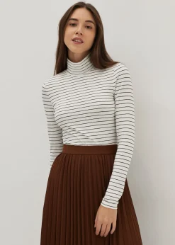 Striped Jersey Turtle Neck Tee
