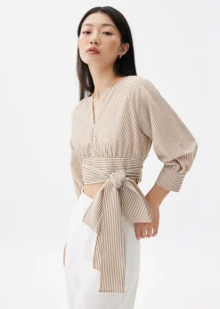 Striped Puff Sleeve Blouse