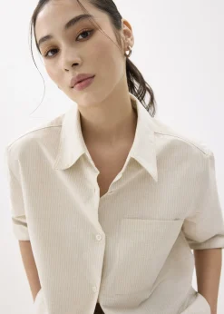 Striped Relaxed Collared Shirt