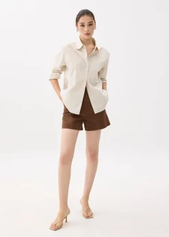 Striped Relaxed Collared Shirt