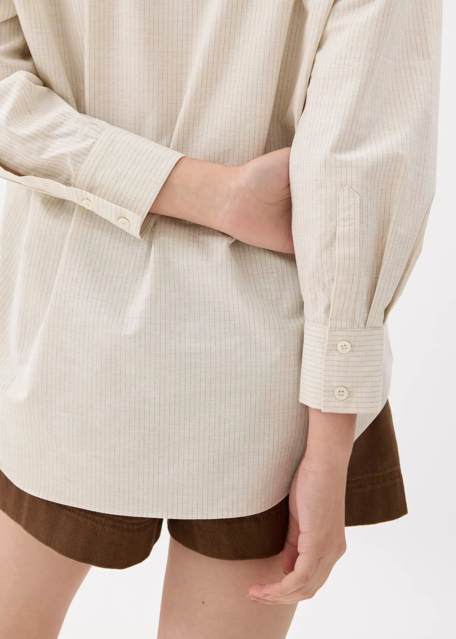 Striped Relaxed Collared Shirt