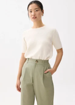 Striped Relaxed Knit Round Neck Tee