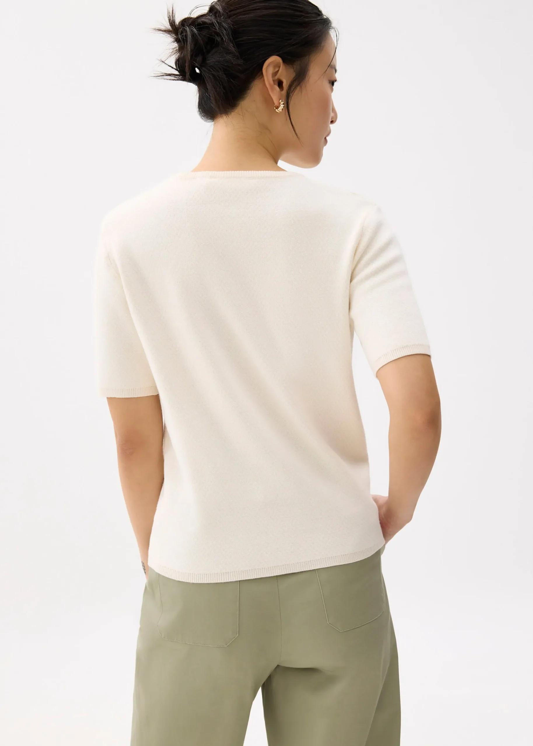 Striped Relaxed Knit Round Neck Tee