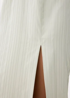 Striped V-neck Column Midaxi Dress