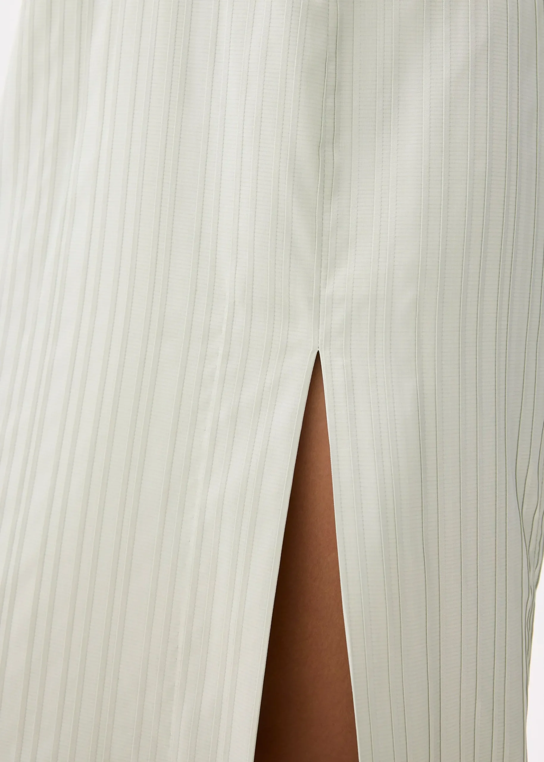 Striped V-neck Column Midaxi Dress