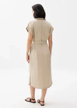 Suri Classic Linen Belted Shirt Dress
