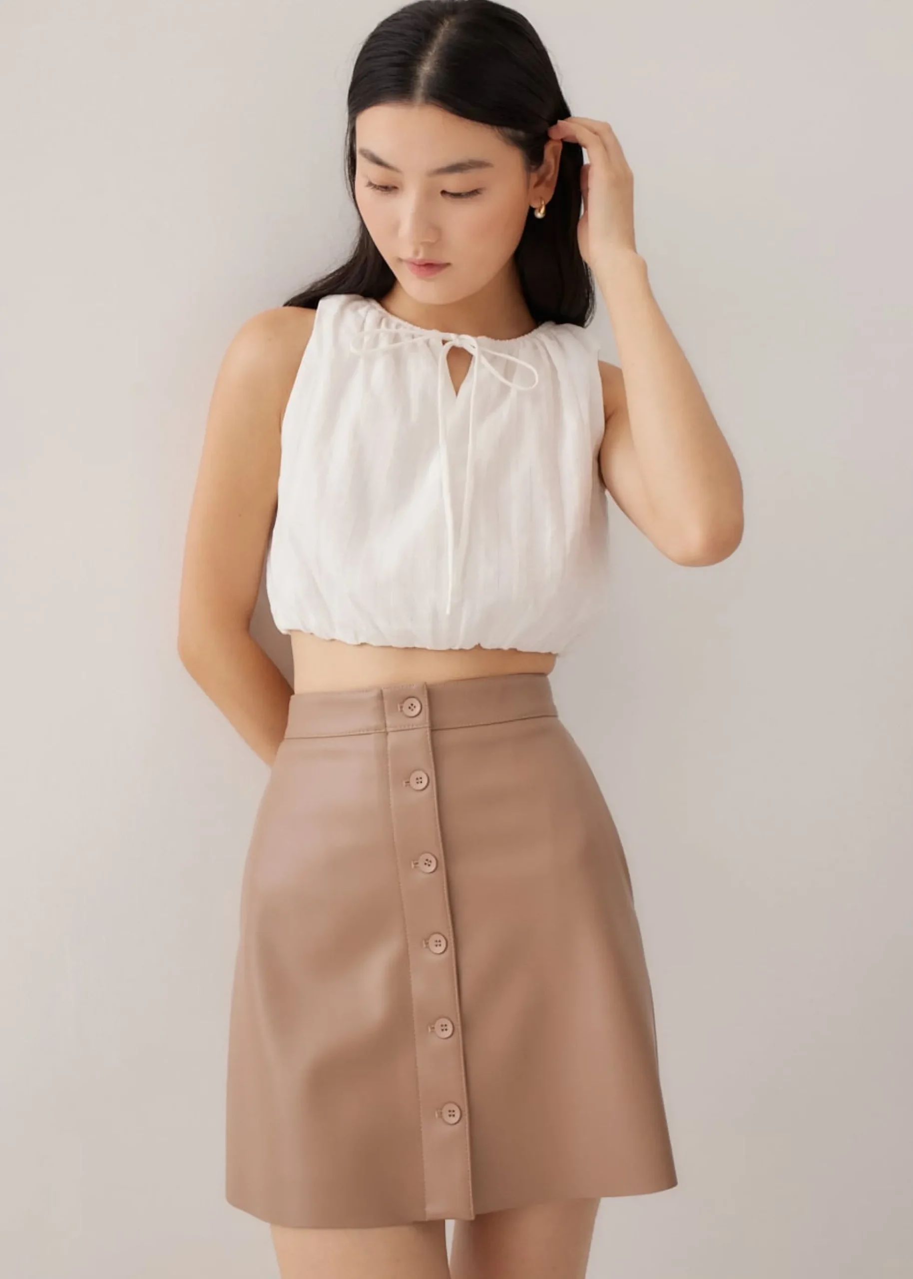 Suzanne Elastic Cotton Crop Top
