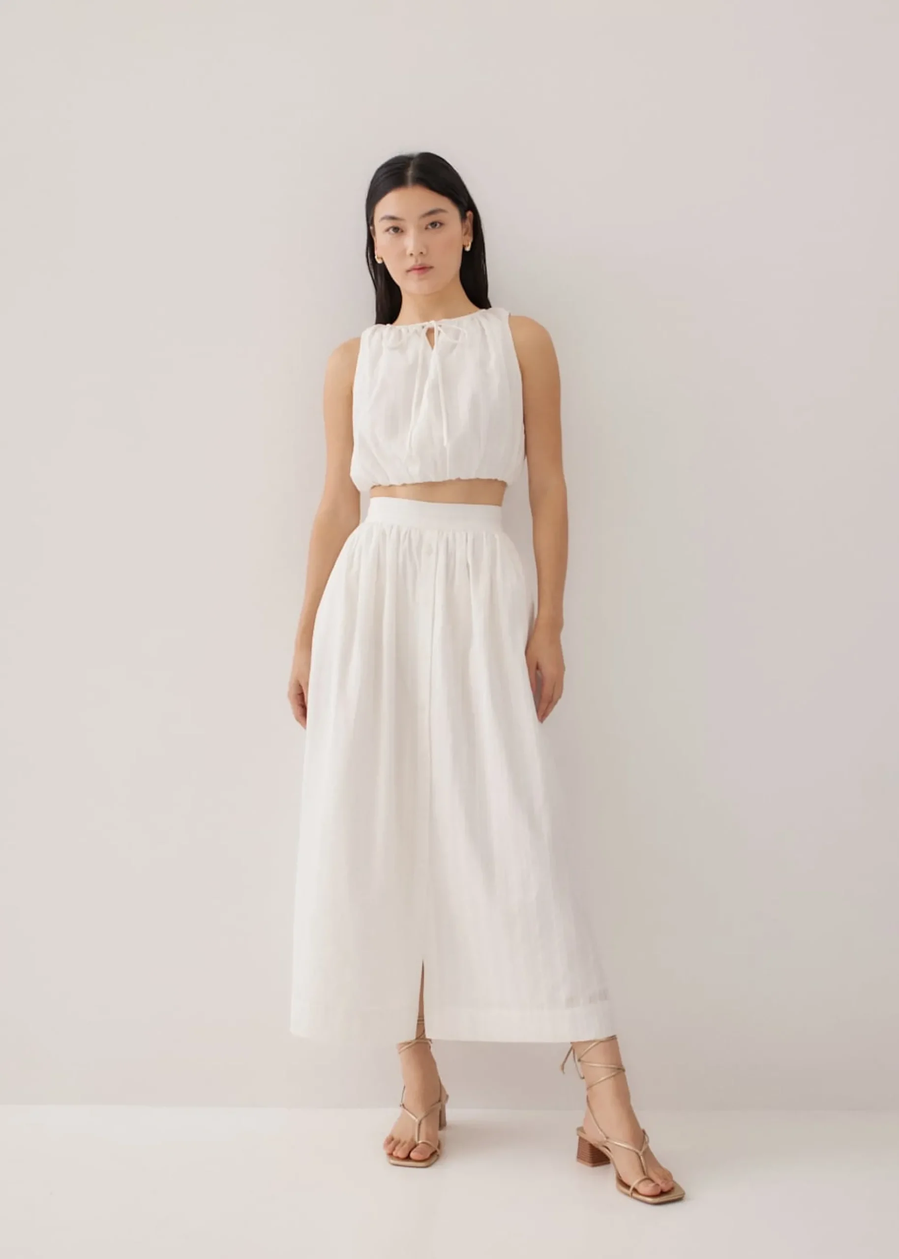 Suzanne Elastic Cotton Crop Top