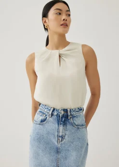 Tahli Satin Front Twist Shell Top