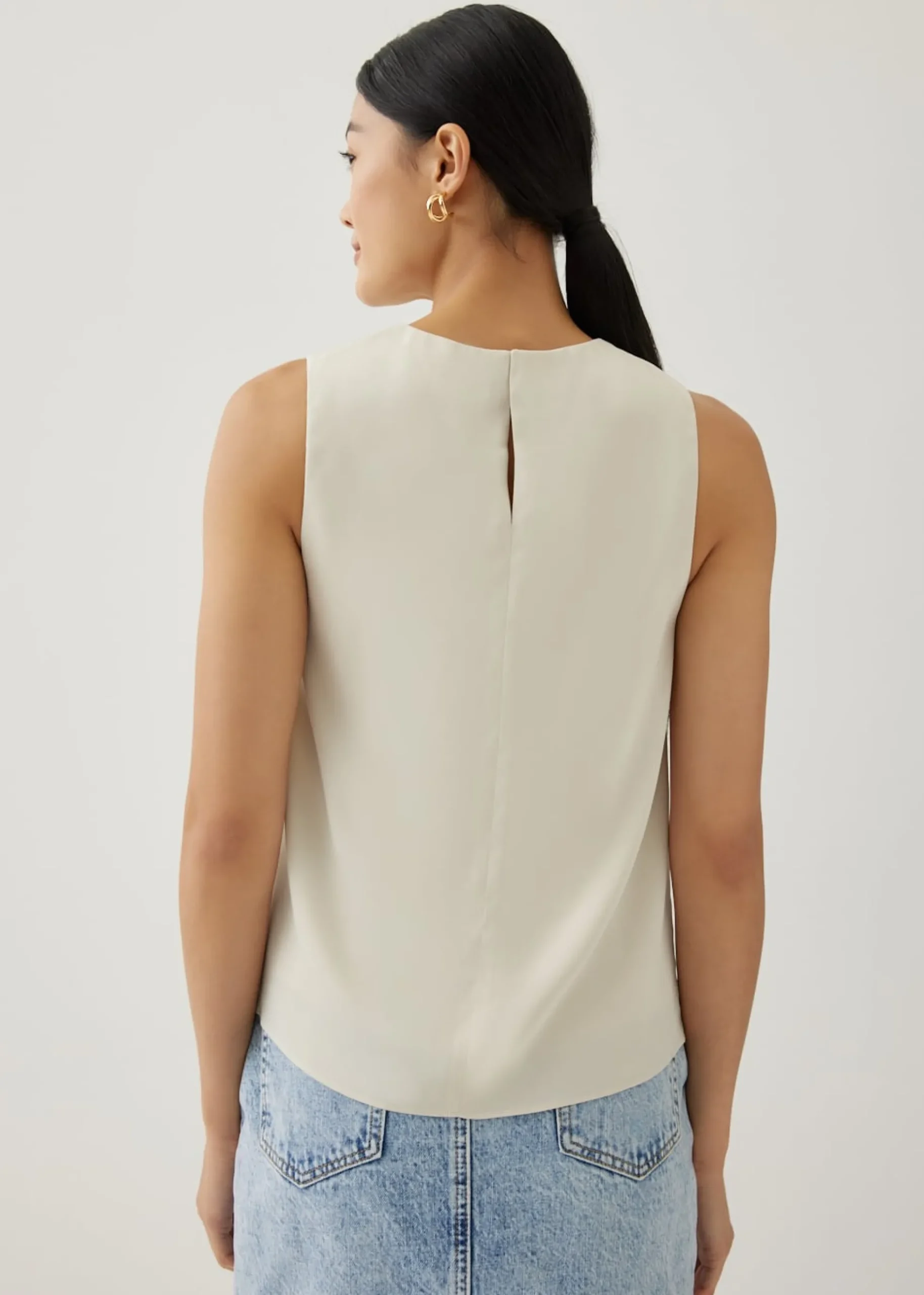 Tahli Satin Front Twist Shell Top