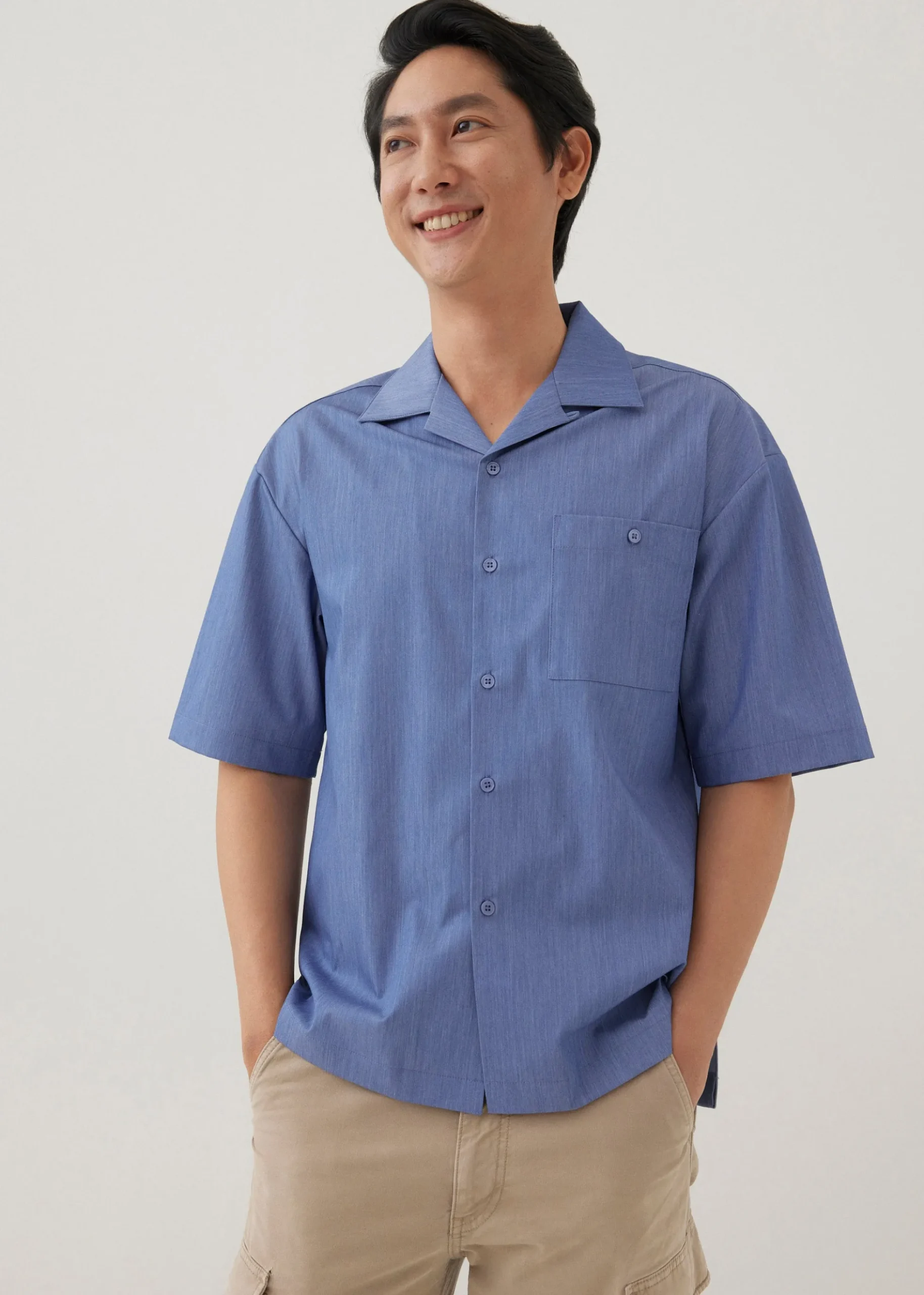 Tailor Unisex Chambray Oversized Collared Shirt