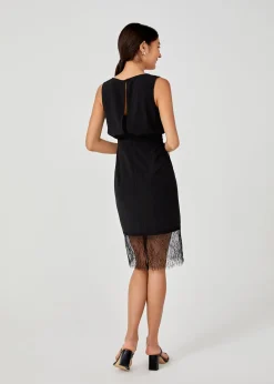 Tamika Back Slit Lace Trim Dress