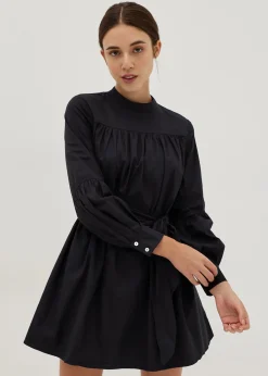 Tanisha Blouson Sleeve Ruched Babydoll Dress