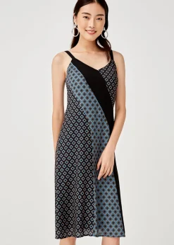 Tansy Mixed Print Midi Dress in Moroccan Reverie