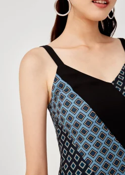 Tansy Mixed Print Midi Dress in Moroccan Reverie