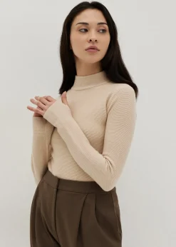 Tara Turtle Neck Ribbed Knit Top
