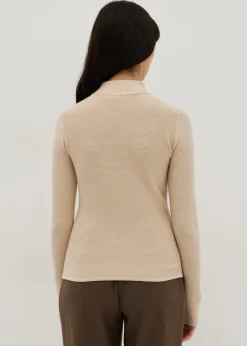 Tara Turtle Neck Ribbed Knit Top