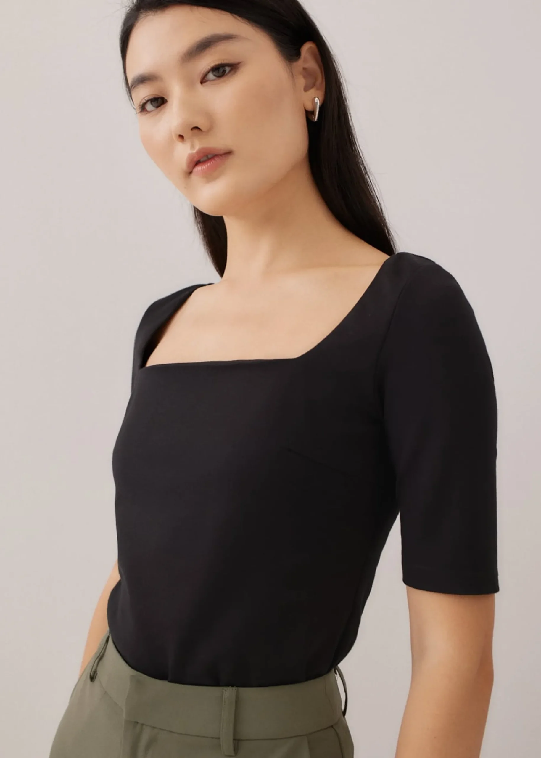 Tegan Fitted Square Neck Top