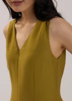 Tencel V-neck Fit & Flare Midi Dress