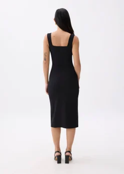 Textured Square Neck Bodycon Dress