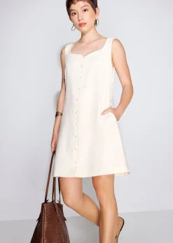 Textured Sweetheart Shift Mini Dress
