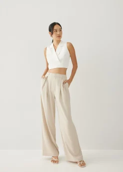 Theresa Tailored Collared Crop Top