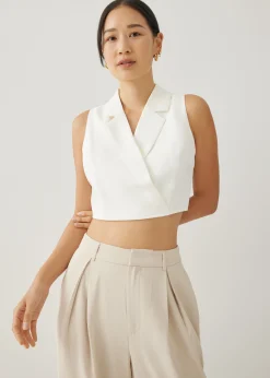 Theresa Tailored Collared Crop Top