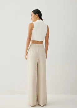 Theresa Tailored Collared Crop Top