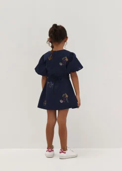 Tiana Embroidered Shift Dress in Humble Abode