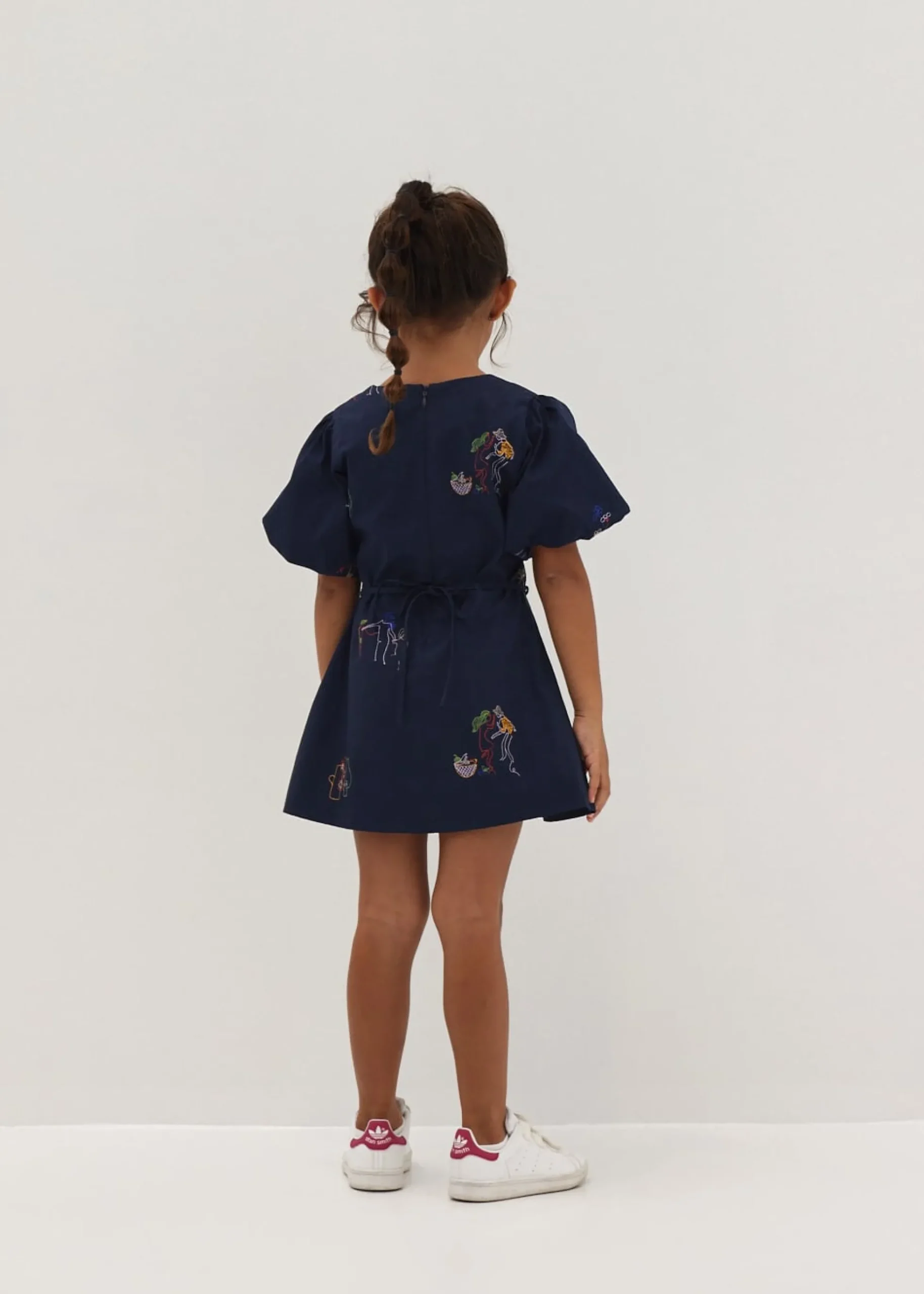 Tiana Embroidered Shift Dress in Humble Abode