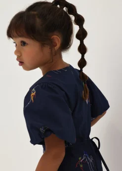 Tiana Embroidered Shift Dress in Humble Abode