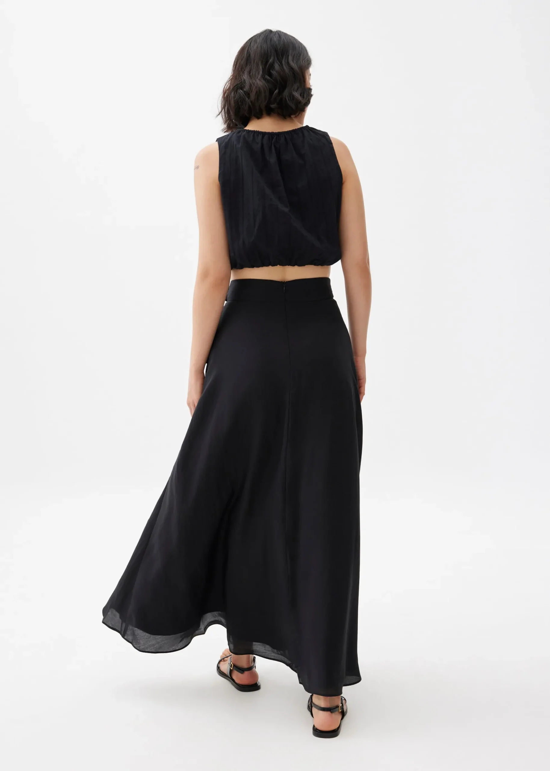 Tie Flare Maxi Skirt