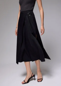 Tie Front Wrap Midi Skirt