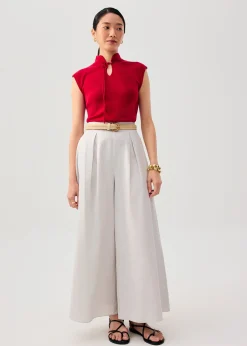 Tiffy Mandarin Collar Fitted Top