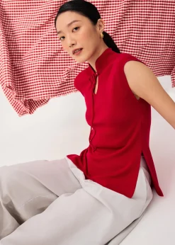 Tiffy Mandarin Collar Fitted Top