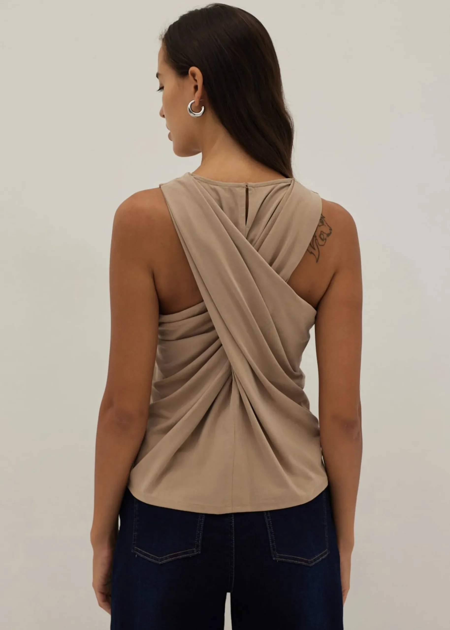 Tinsley Cupro Drape Back Tank