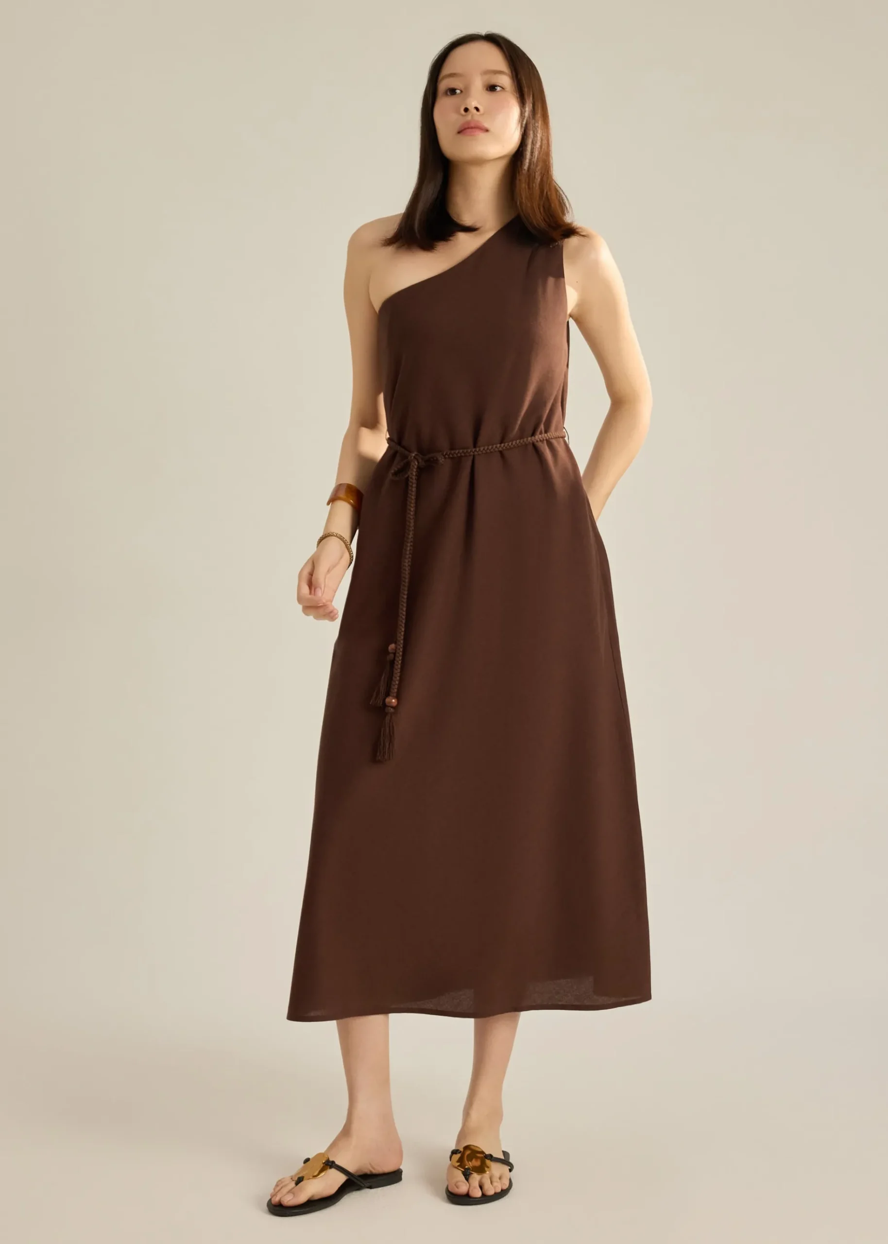 Toga Maxi Dress With Sash Tie