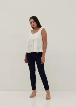 Tori Jacquard Square Neck Peplum Top