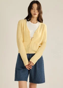 Trina Waffle Knit Boxy Cardigan