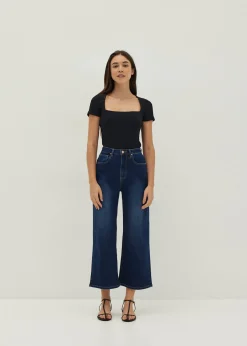 Trinity Ribbed Jersey Square Neck Top